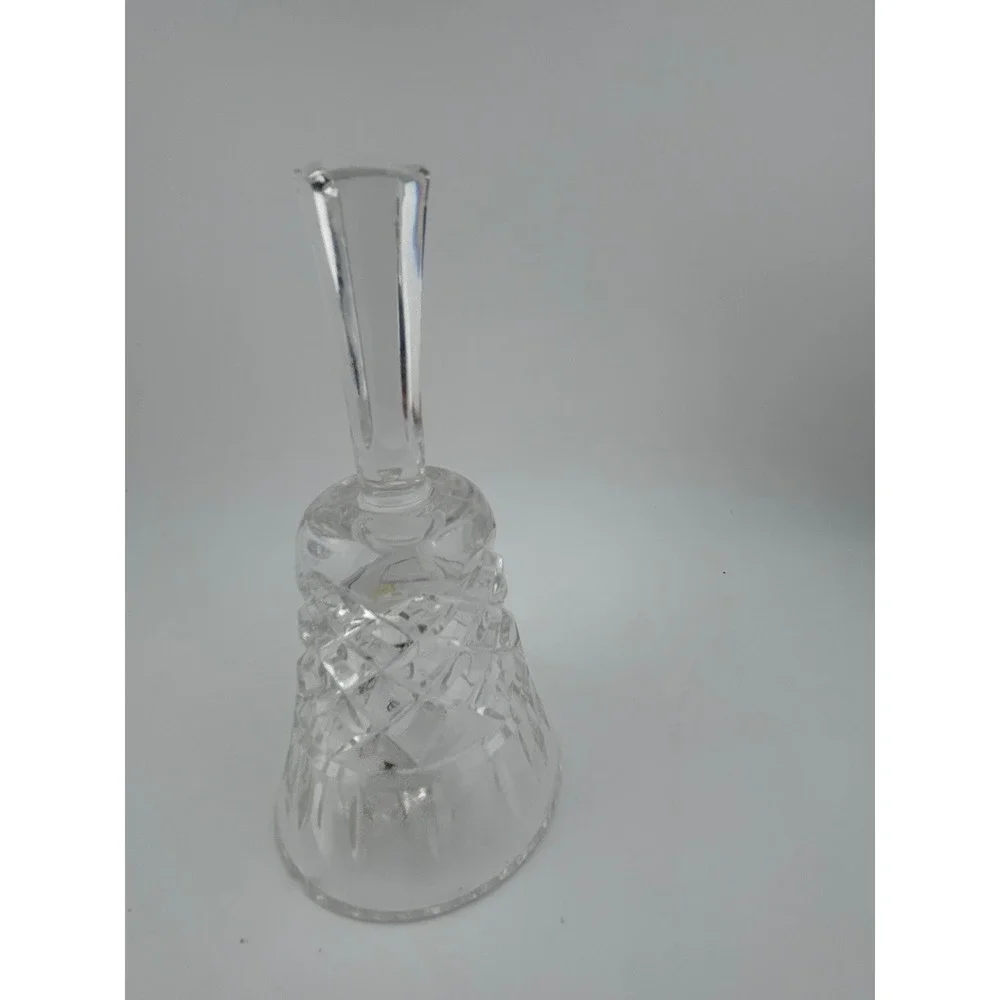 Crystal Cut Glass Bell with Handle Decorative‎ Ornament Tabletop Accent